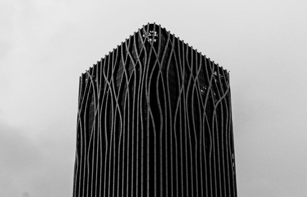 black hi-tech skyscraper
